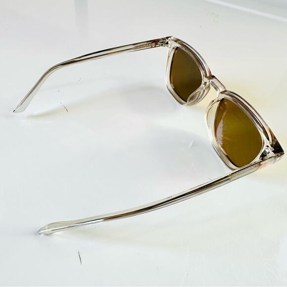 BLENDERS Clear Plastic Rose Gold Champagne Reflective Mirrored Lens Sunglasses - Picture 4 of 15
